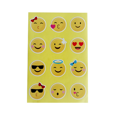 Emotional Smile Ekspresja Samoprzylepne Okrągłe Naklejki Śliczne Niestandardowe Logo