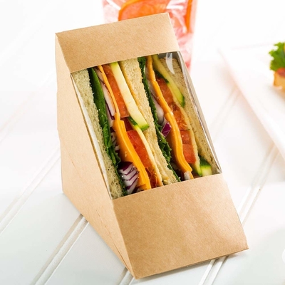 Biodegradowalny Burger Jednorazowe opakowanie do żywności Kartonowy trójkątny worek na kanapki