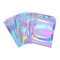 Niestandardowe holograficzne woreczki papierowe z możliwością wielokrotnego zamykania w kolorze tęczy